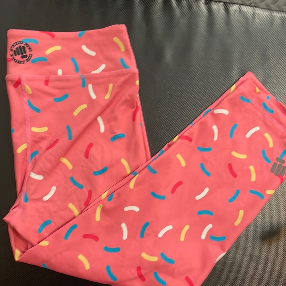 Size Medium - Feed Me Fight Me - Doughnut 🍩 Sprinkle capris